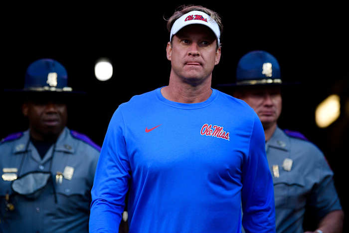 Mississippi Head Coach Lane Kiffin returns to Neyland Stadium before an SEC football game between Tennessee and Ole Miss in Knoxville, Tenn. on Saturday, Oct. 16, 2021. Kns Tennessee Ole Miss Football